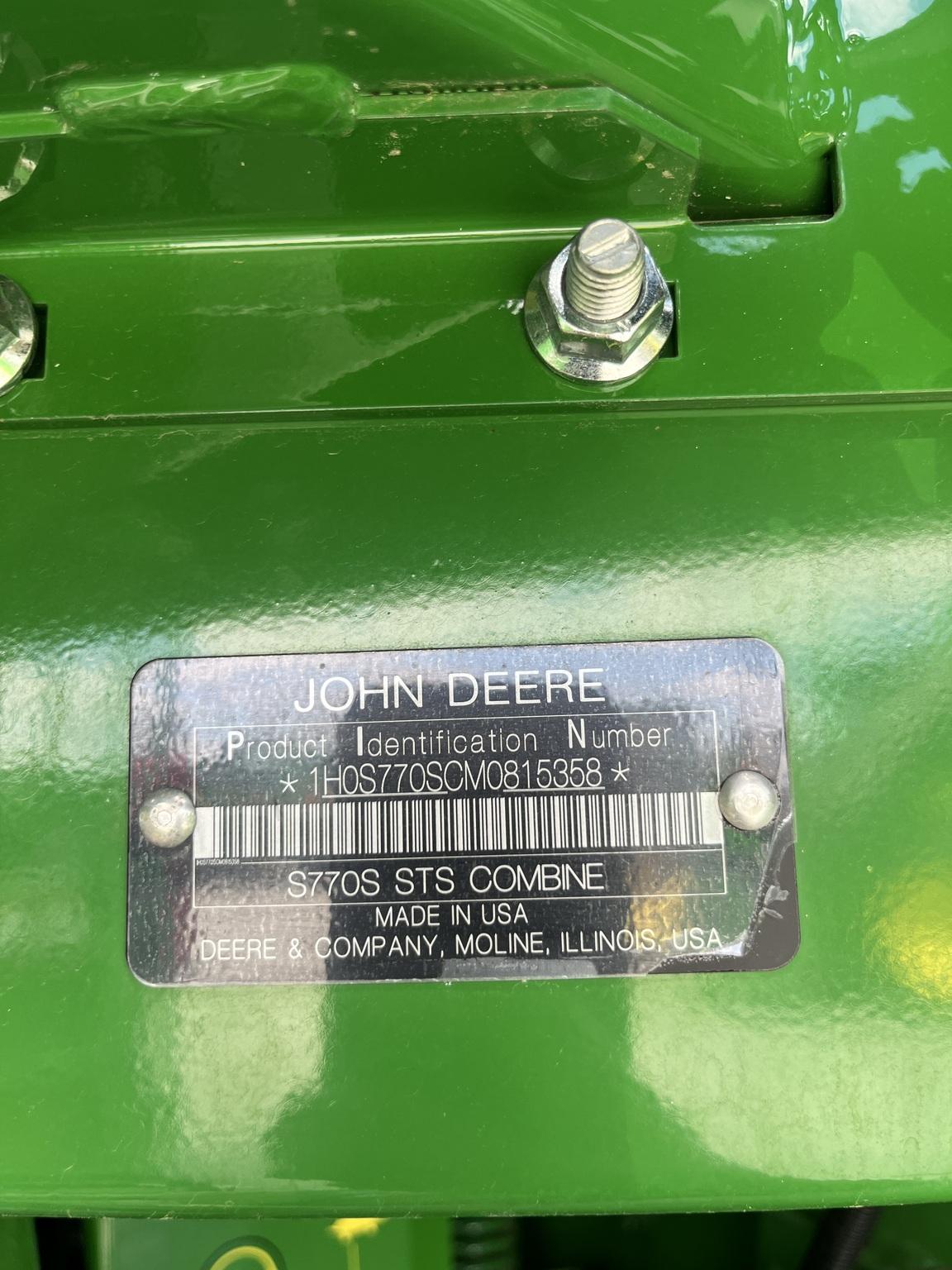2021 John Deere S770 Image