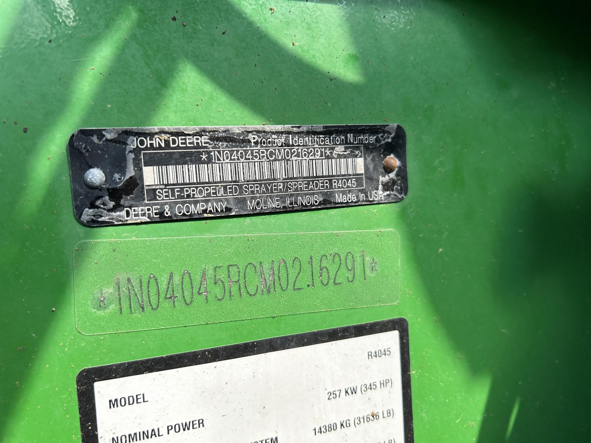 2021 John Deere R4045 Image