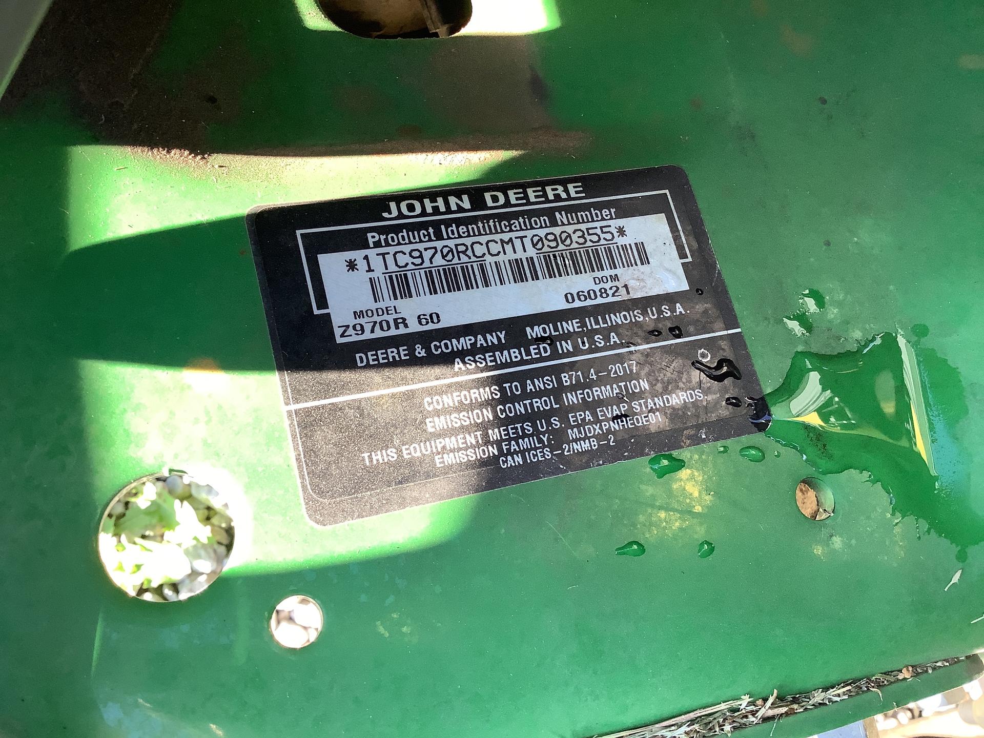 2021 John Deere z970r Image