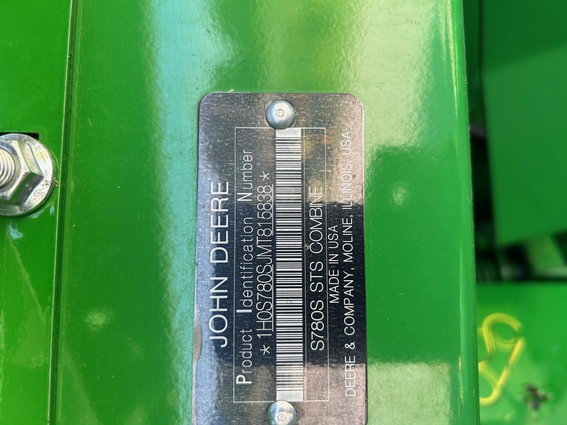 2021 John Deere S780 Image