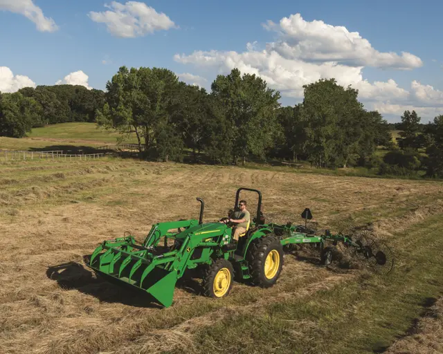 A John Deere 5055E tractor in a field in Tennessee.