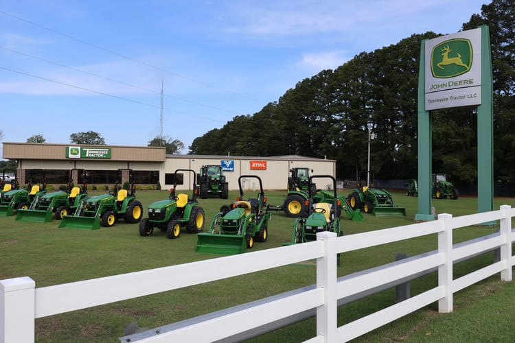The storefront of a Tennessee Tractor John Deere dealership.