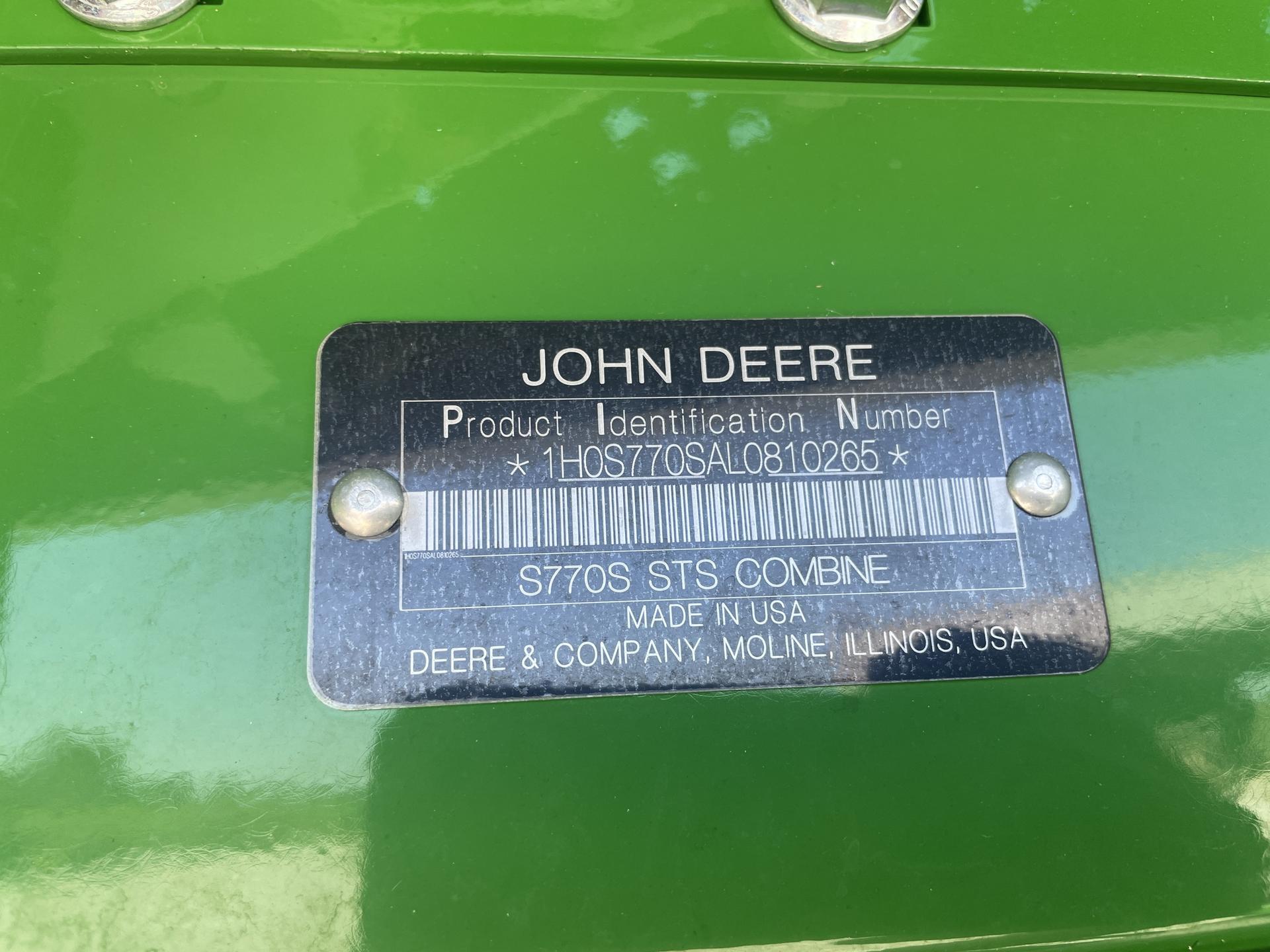 2020 John Deere S770