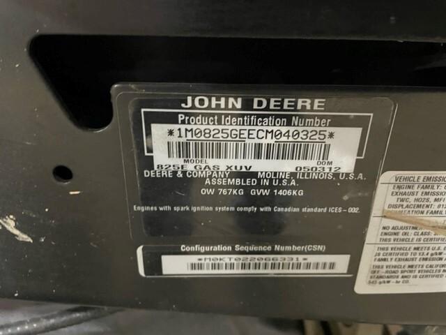 2012 John Deere XUV 825I GREEN
