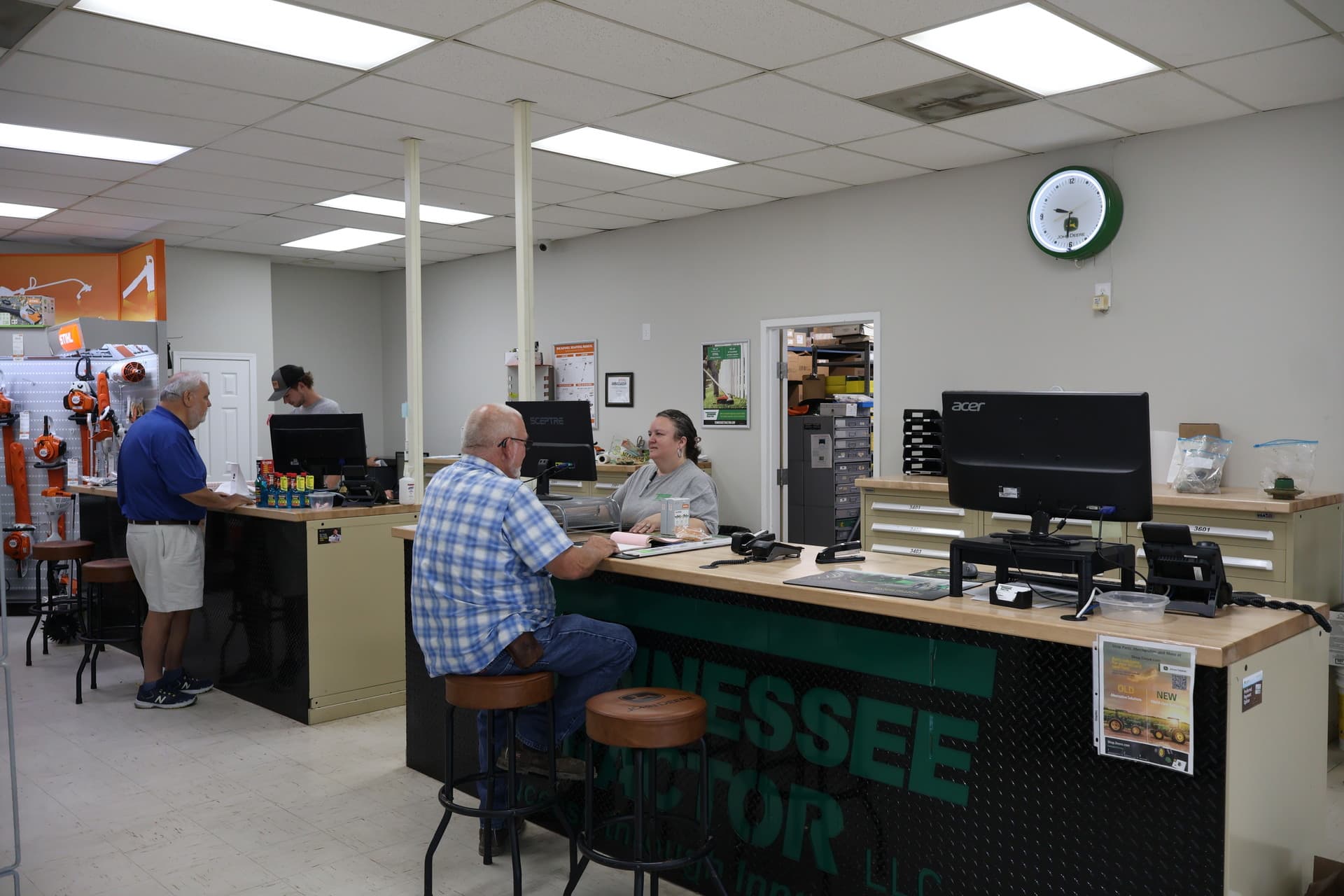 A service counter at a Tennessee Tractor dealership.