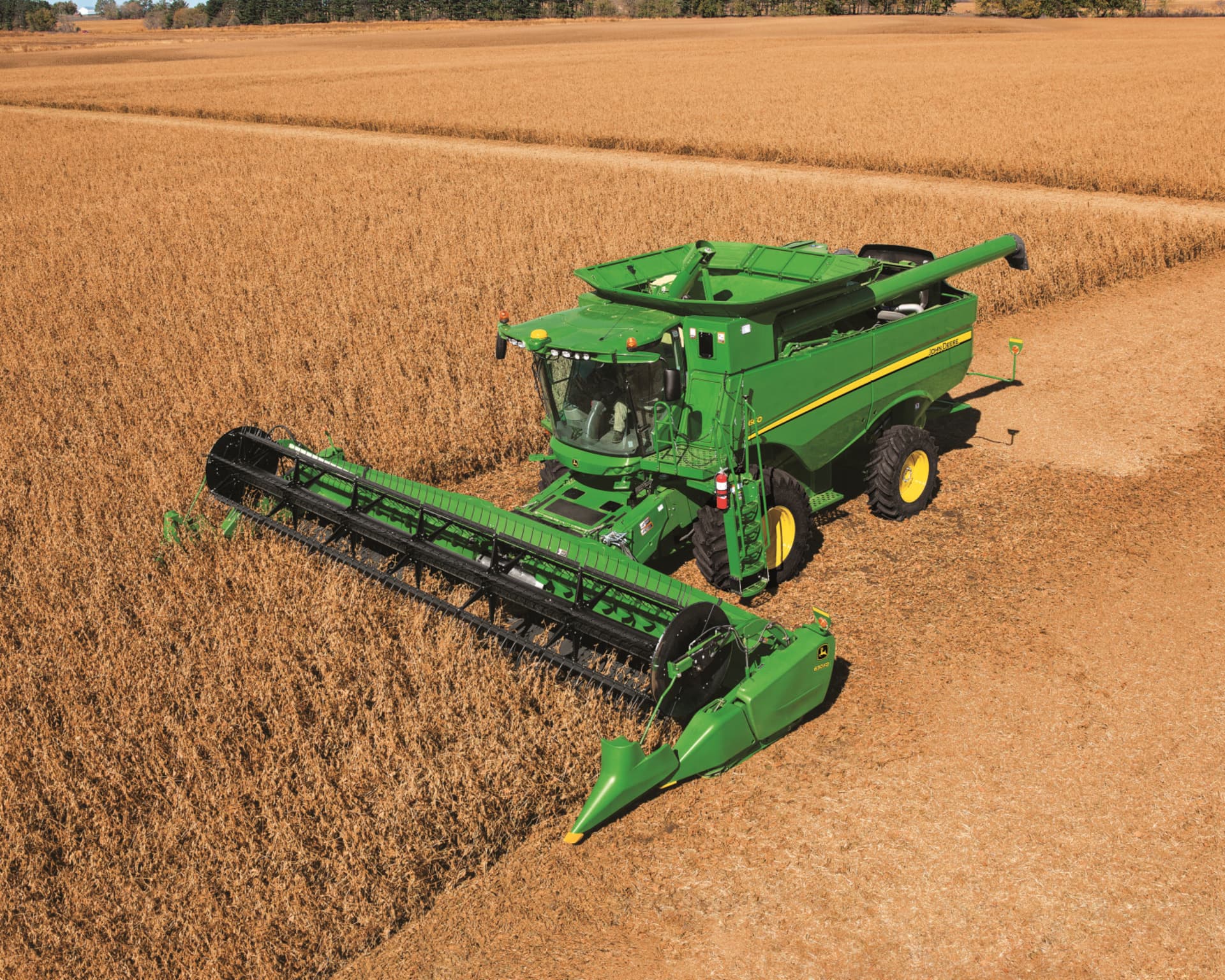 A combine harvests in a field in Tennessee.