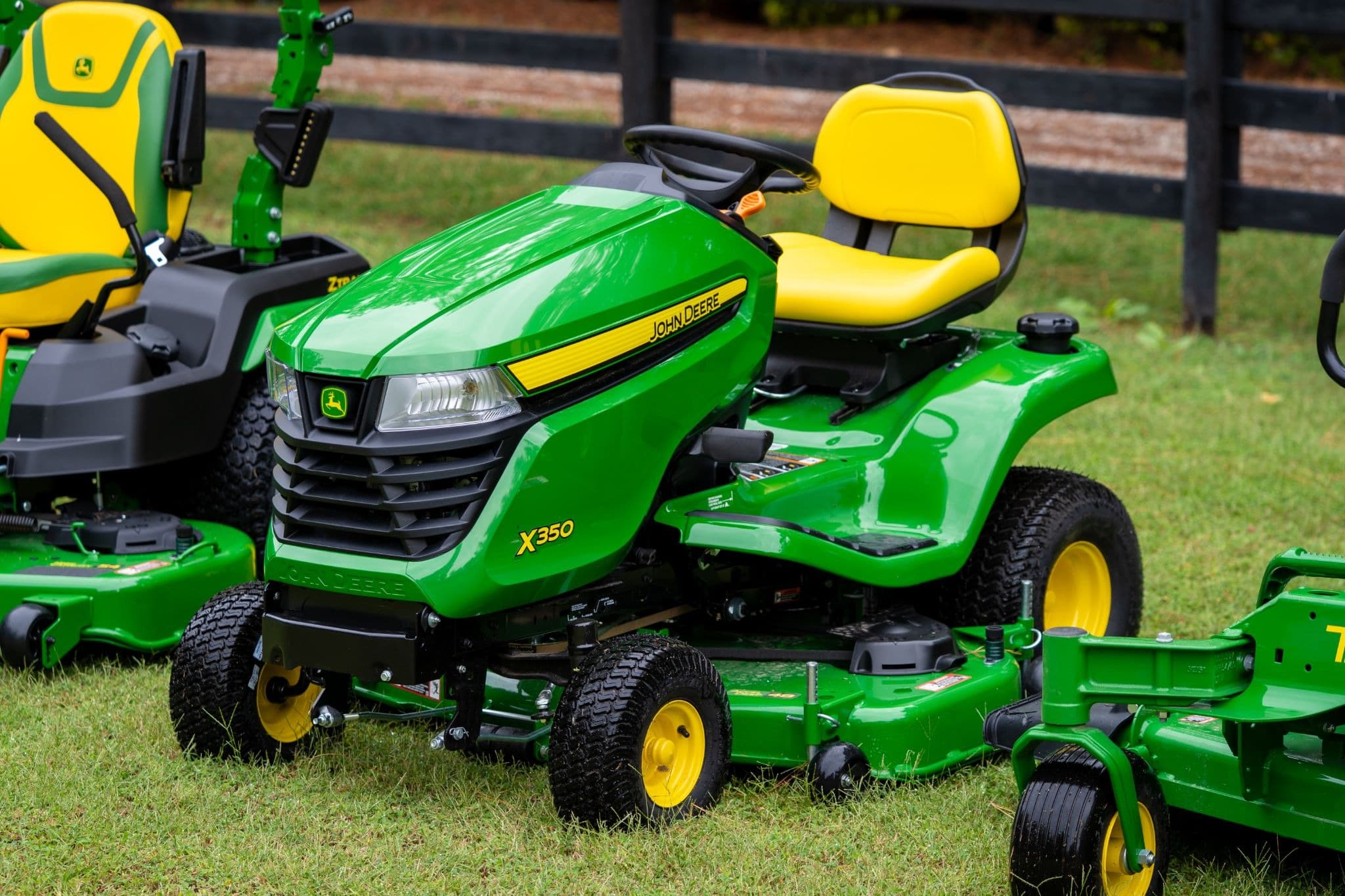 A John Deere X350 mower.